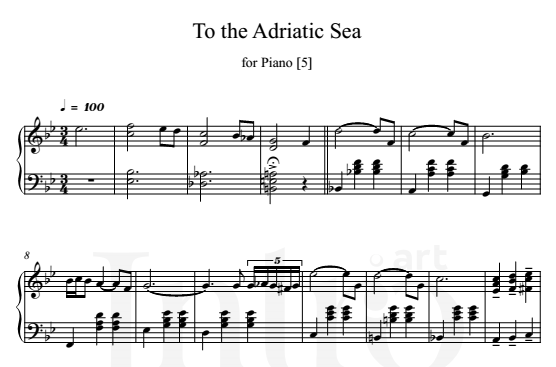 To The Adriatic Sea - Joe Hisaishi Piano